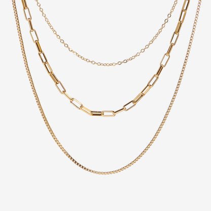 Triple Layer Chain Choker, 36–47 cm — Solara