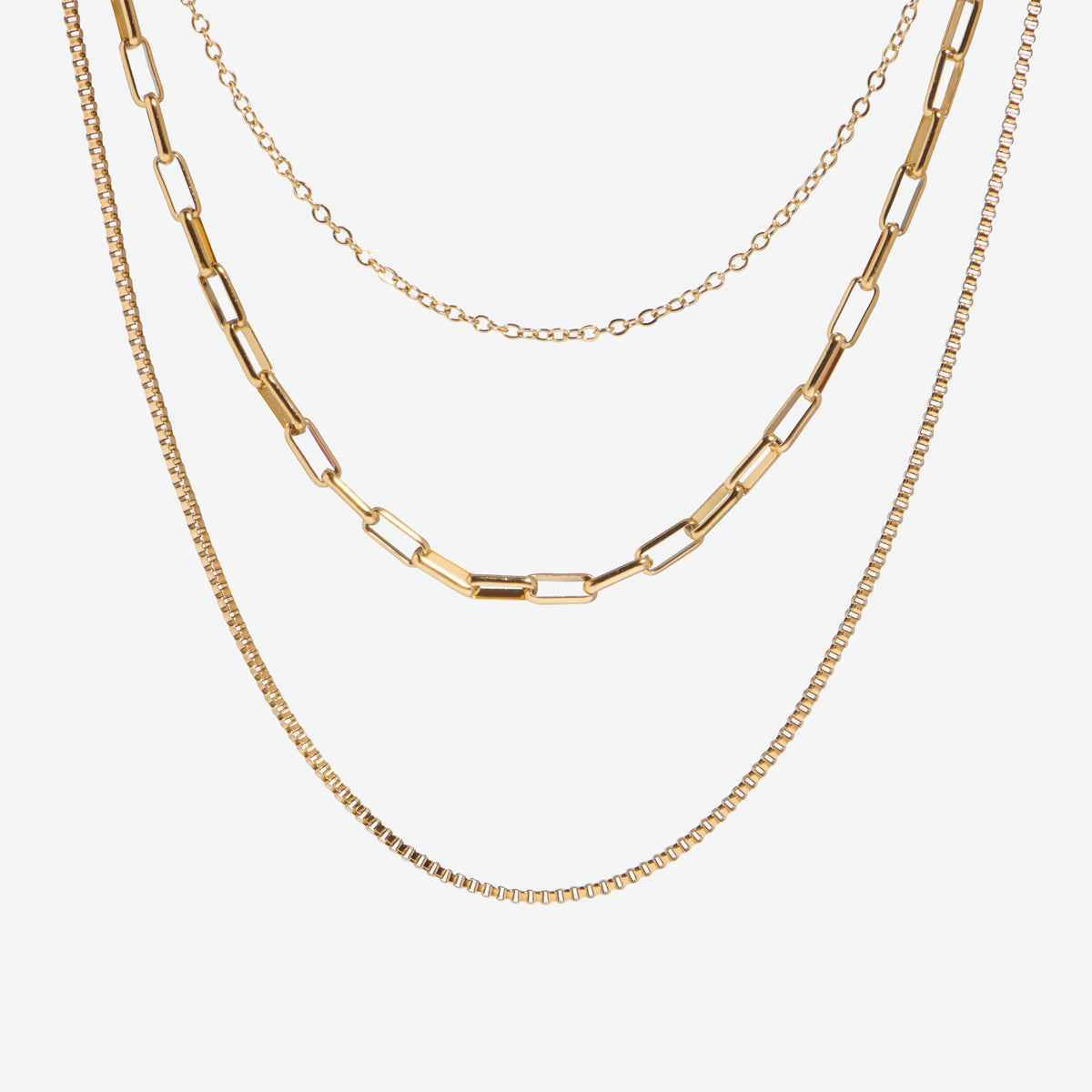 Triple Layer Chain Choker, 36–47 cm — Solara