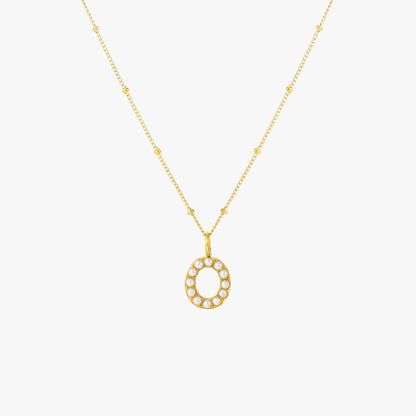 Mother-of-Pearl Initial Necklace, A–Z
