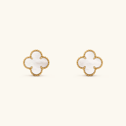 White Clover Necklace Bracelet Earrings Set