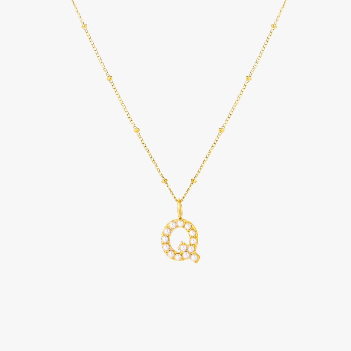 Mother-of-Pearl Initial Necklace, A–Z