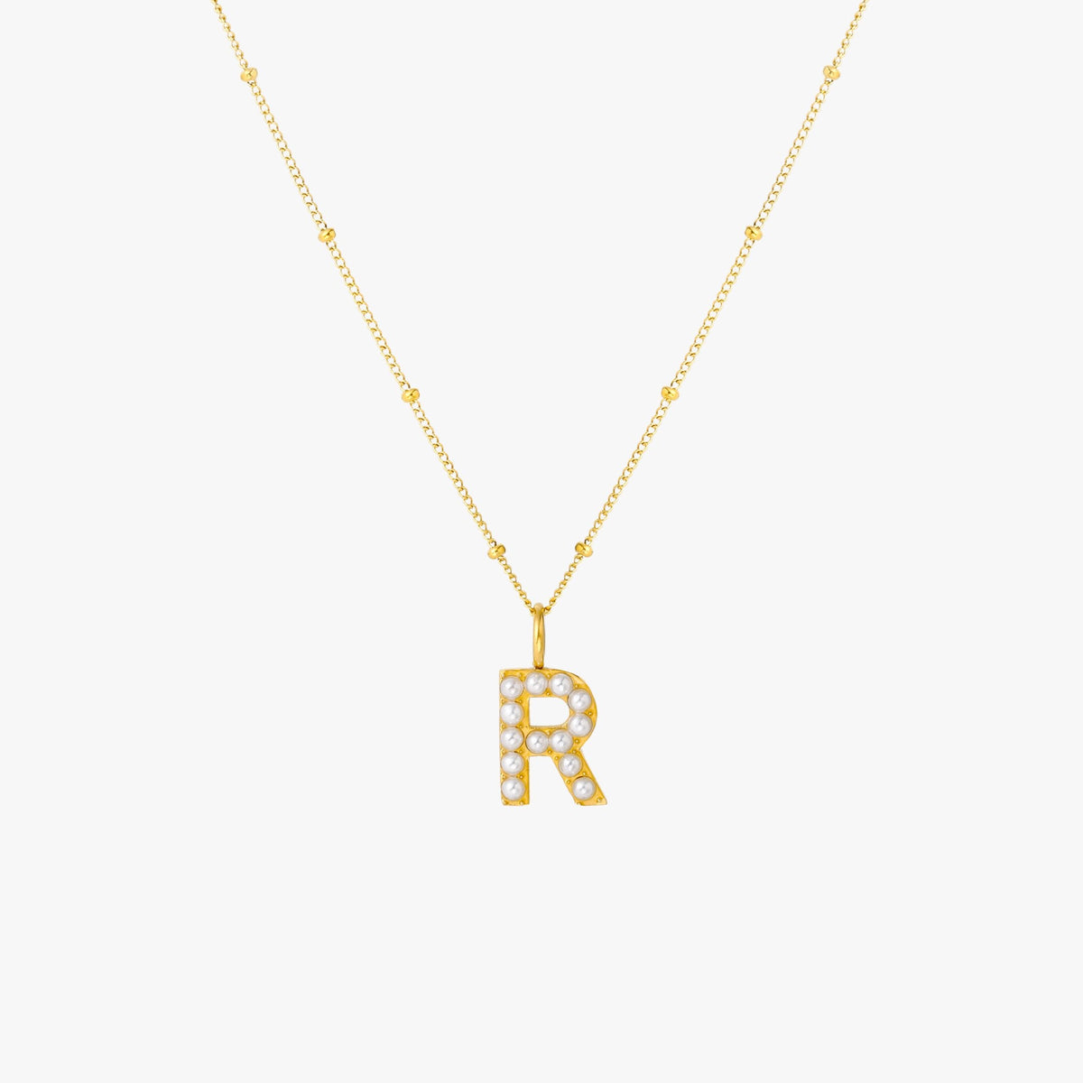 Mother-of-Pearl Initial Necklace, A–Z