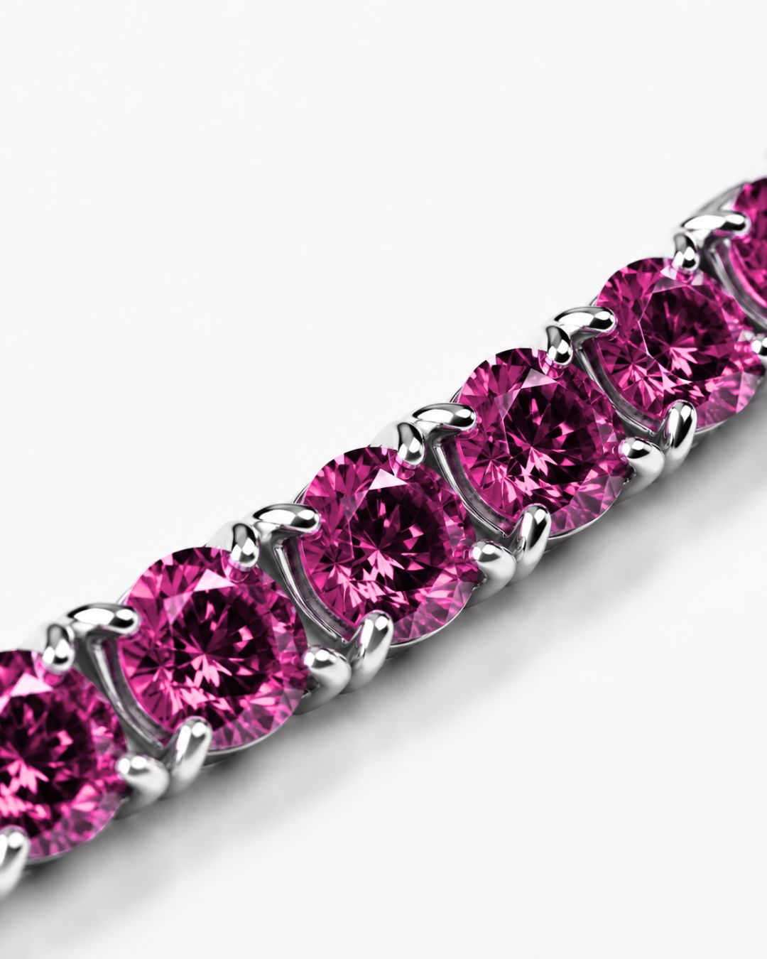 Pink Moissanite Tennis Bracelet, 4 mm, 925 Sterling Silver