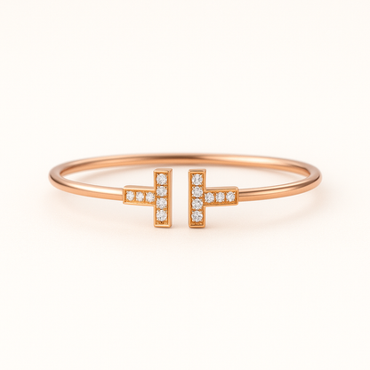 T-Shaped Zirconia Detail Cuff — Tess