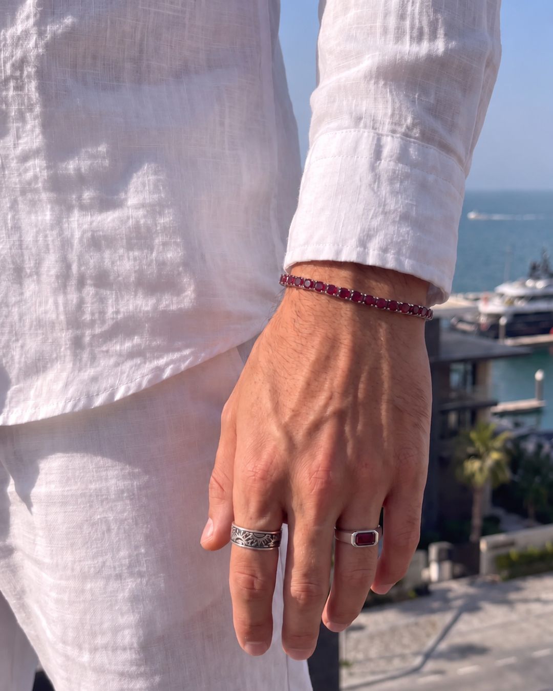 Men’s 1 Carat Lab-Grown Ruby Signet Ring in 925 Sterling Silver