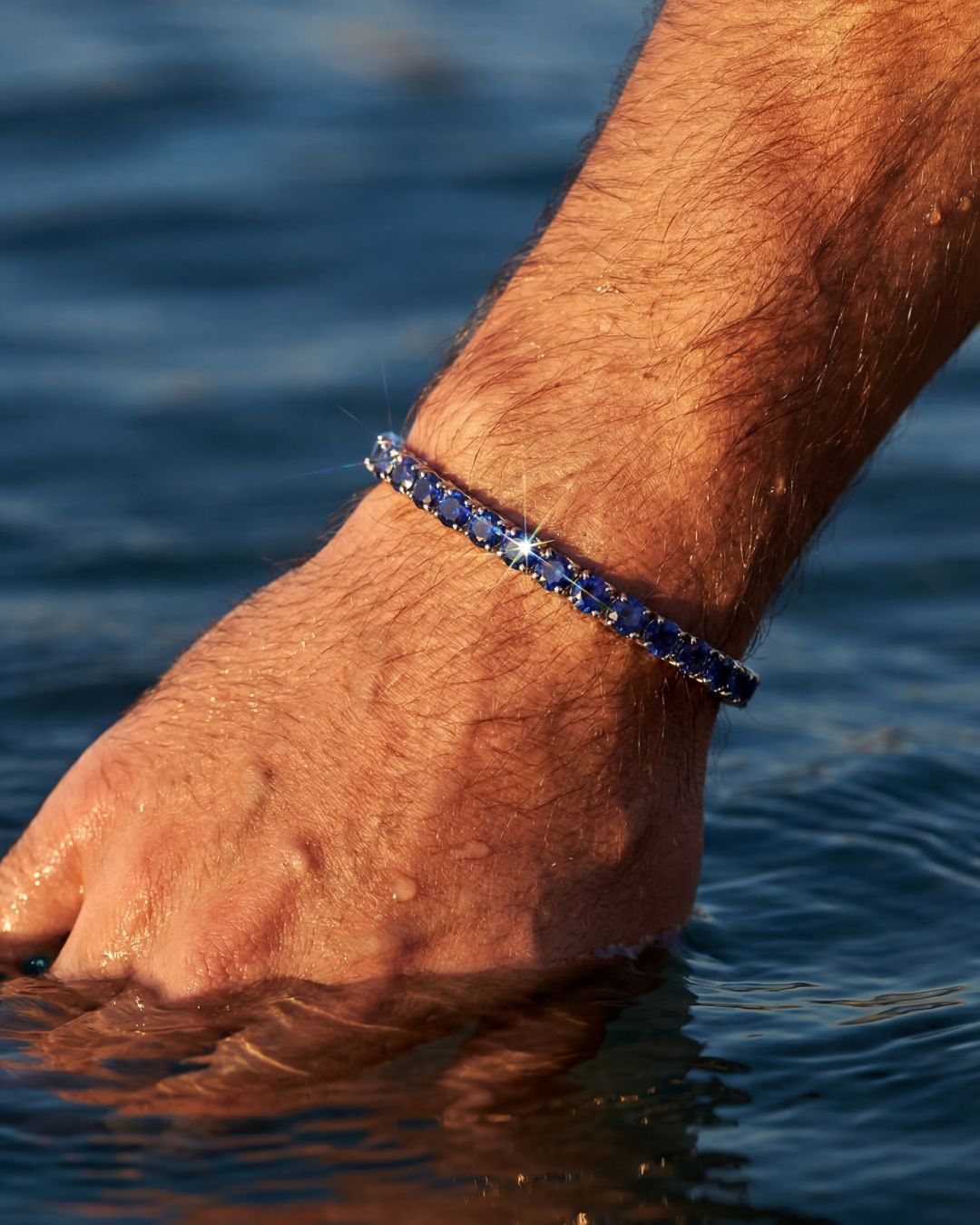 Blue Zircon Tennis Bracelet, 4 mm, Silver-Plated — Reserva