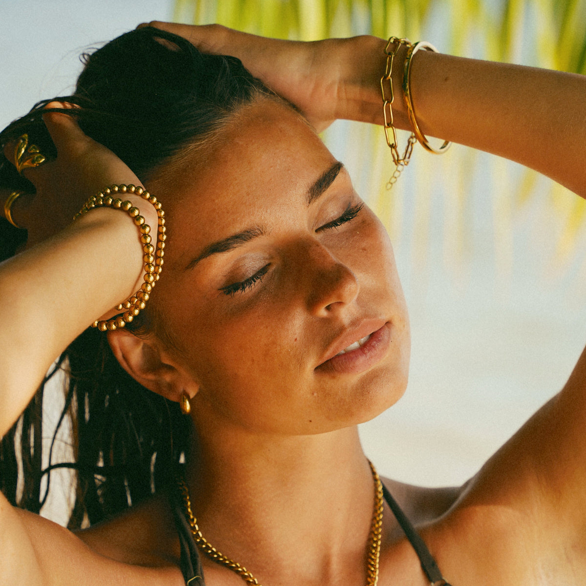 Gold-Tone Beaded Bracelet — Caicos