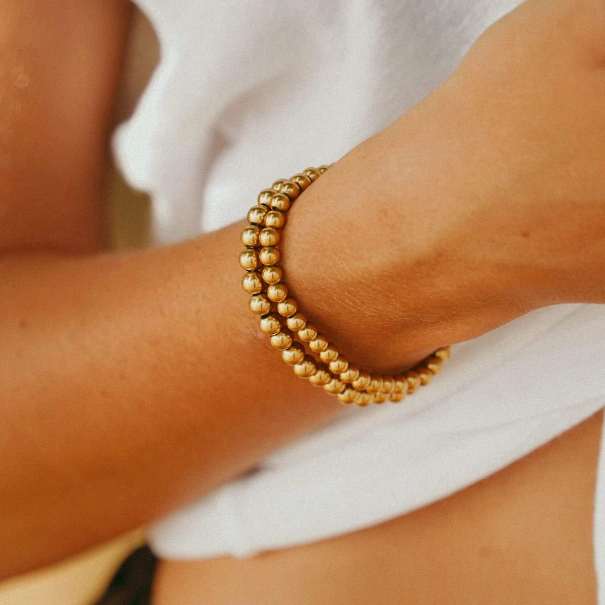 Gold-Tone Beaded Bracelet — Caicos