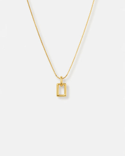 Open Rectangle Pendant Necklace, 18K Gold-Plated — Silhouette