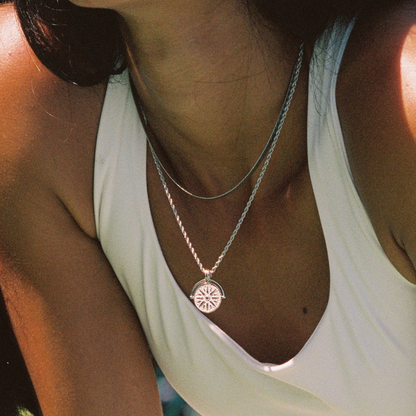Sun Coin Rope Chain Necklace, 21 mm