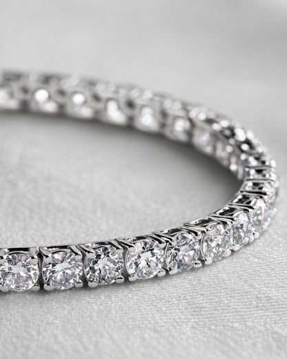 Clear Zirconia Tennis Bracelet, 3 mm, Silver-Plated