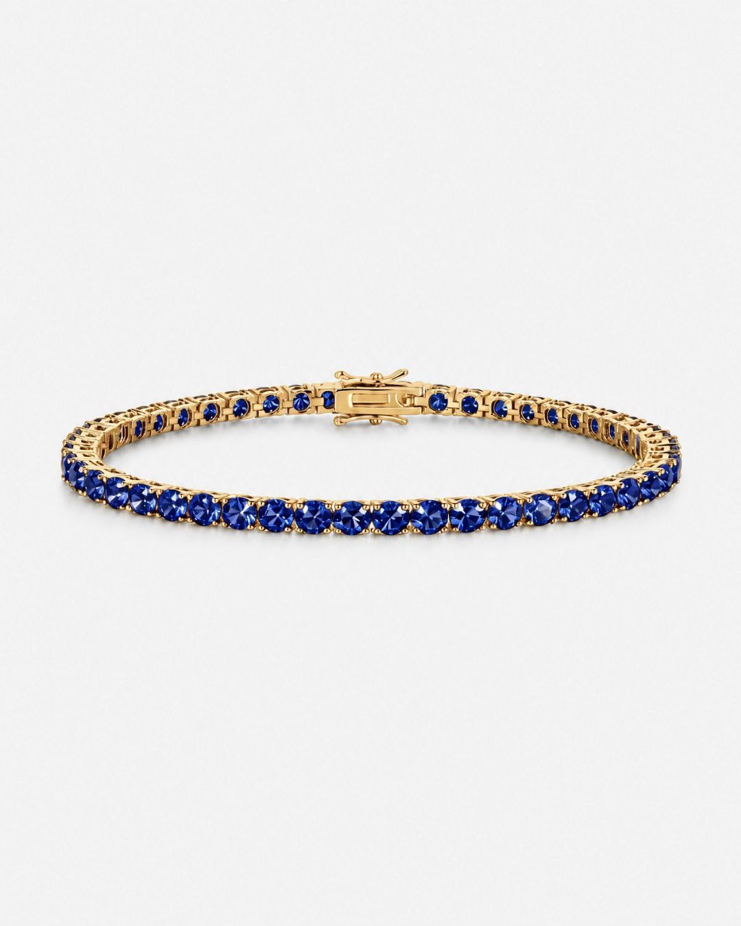 Blue Tennis Bracelet, 4 mm, 14K Gold-Plated — Reserva