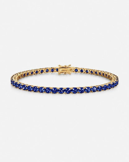 Blue Tennis Bracelet, 4 mm, 14K Gold-Plated — Reserva