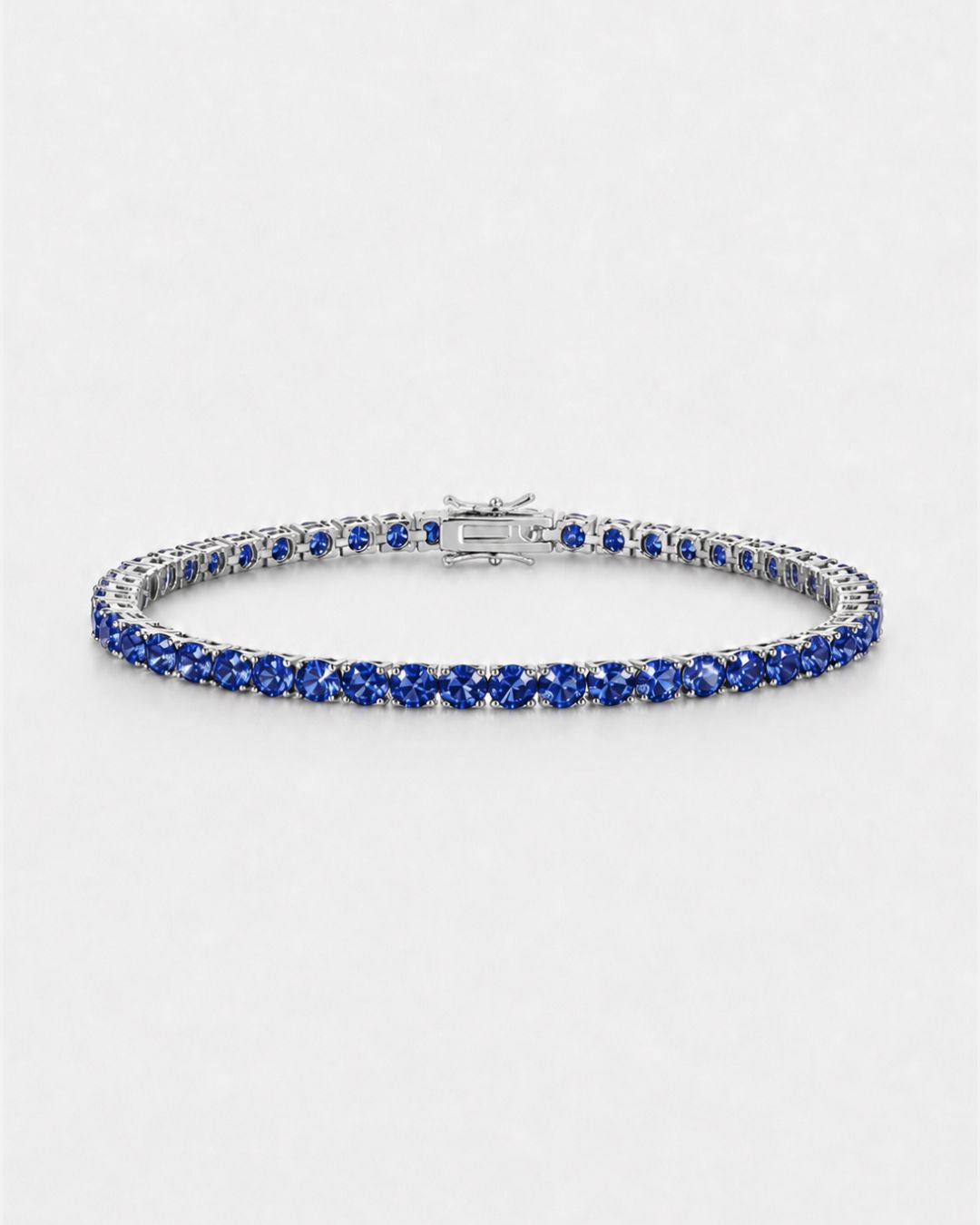 Blue Zircon Tennis Bracelet, 4 mm, Silver-Plated — Reserva