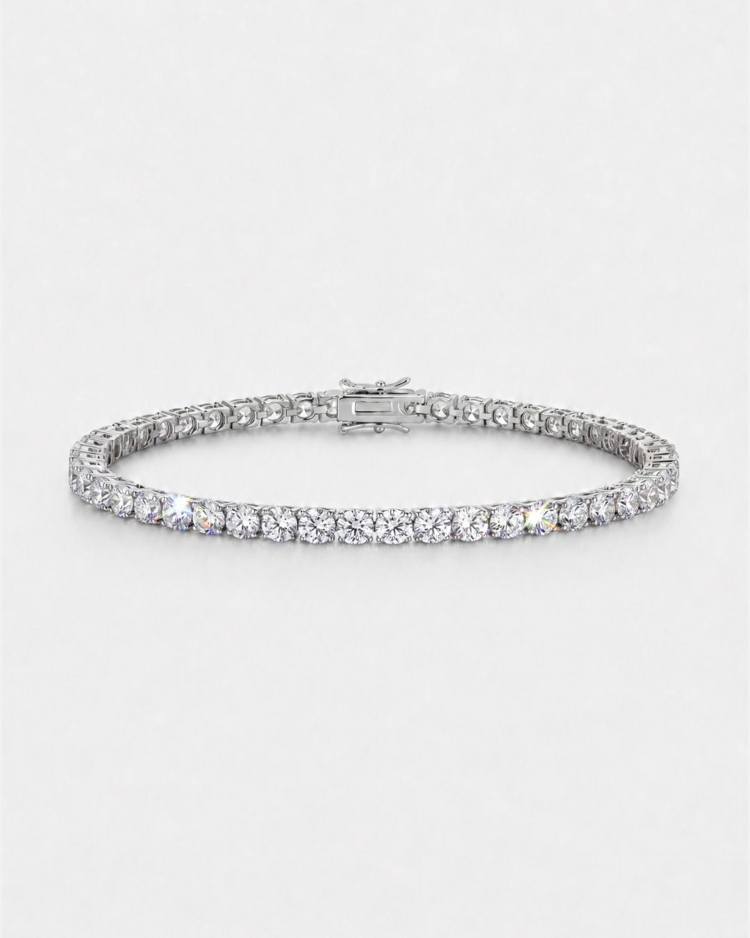 Clear Zircon Tennis Bracelet, 4 mm, Silver-Plated — Reserva