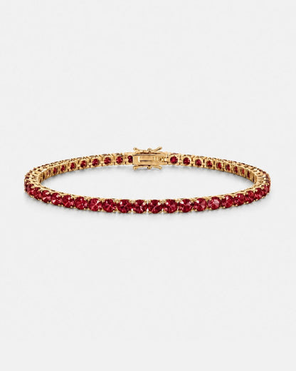Red Tennis Bracelet, 4 mm, 14K Gold-Plated — Reserva