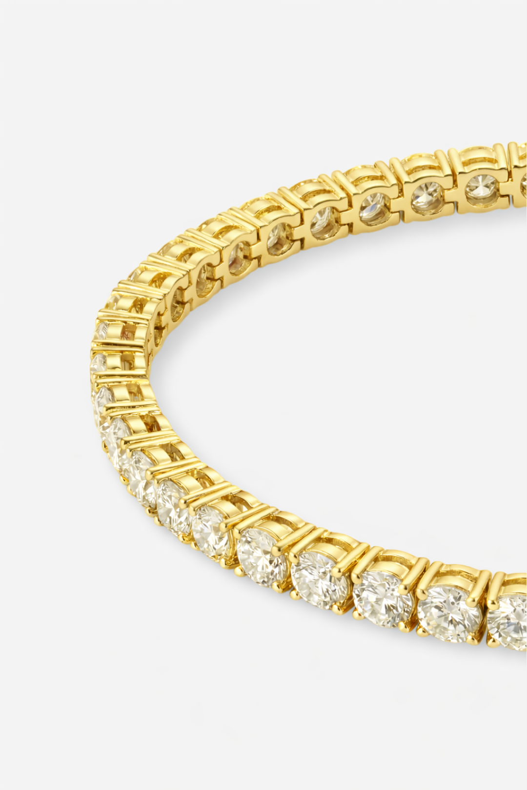 Clear Zircon Tennis Bracelet, 4 mm, 18K Gold-Plated