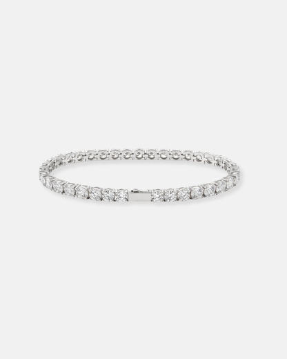 Clear Zircon Tennis Bracelet, 4 mm, Silver-Tone