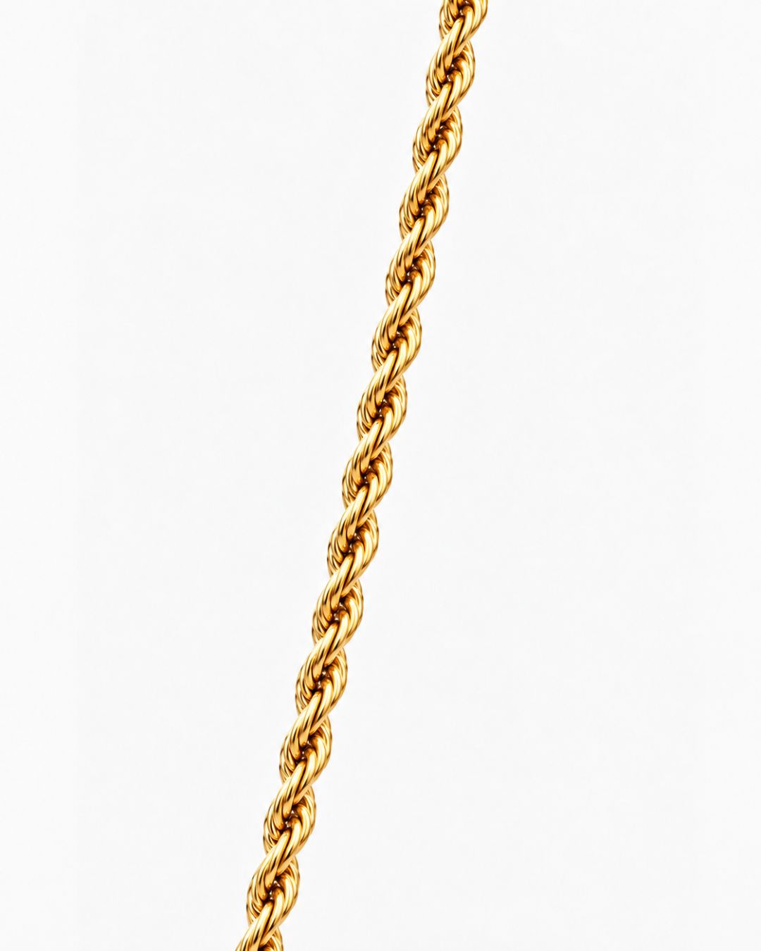 Men’s 18K Gold-Plated Rope Chain Bracelet, 5 mm, Adjustable — Tressé Acier