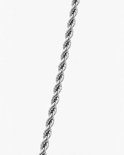 Men’s Stainless Steel Rope Chain Bracelet, 5 mm, Adjustable — Tressé Acier