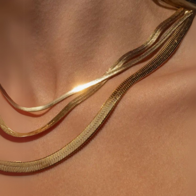 Flat Herringbone Chain Necklace — Chelsea