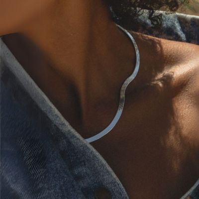 Flat Herringbone Chain Necklace — Chelsea