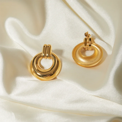 Double Ring Statement Earrings — Hampton