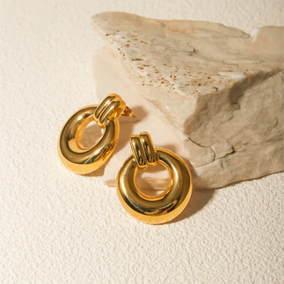 Double Ring Statement Earrings — Hampton