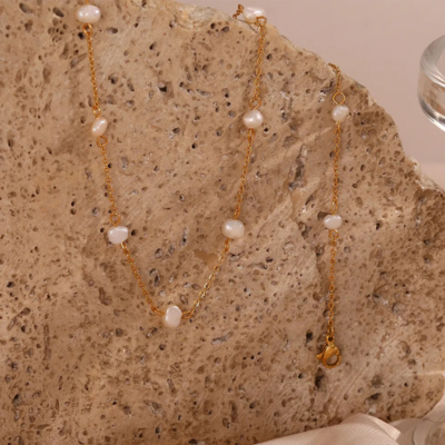 Pearl Station Chain Necklace — Laney