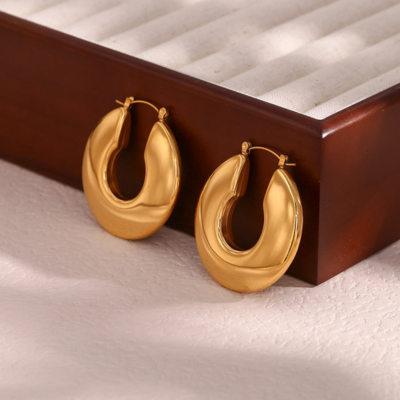 Broad Disc Hoop Earrings — Lille