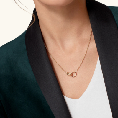 Interlocking Ring Pendant Necklace — Love
