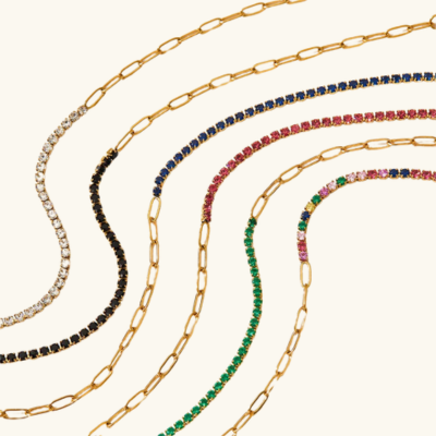 Half Tennis Paperclip Bracelet — Fae