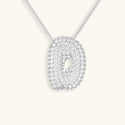 Bubble Initial Crystal Necklace, A–Z, 18 in
