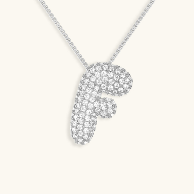 Bubble Initial Crystal Necklace, A–Z, 18 in