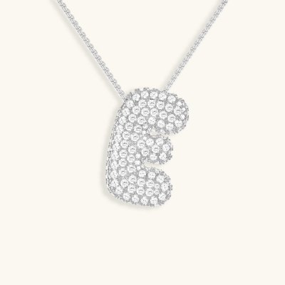 Bubble Initial Crystal Necklace, A–Z, 18 in