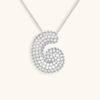 Bubble Initial Crystal Necklace, A–Z, 18 in