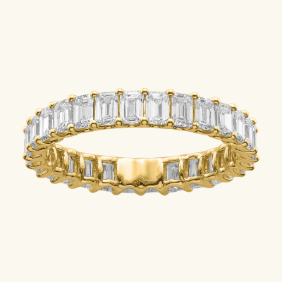 Emerald-Cut Crystal Band Ring — Athena