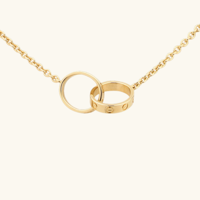 Interlocking Ring Pendant Necklace — Love
