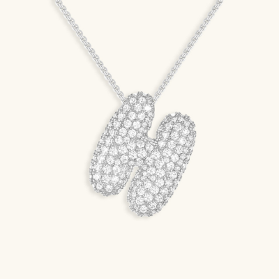 Bubble Initial Crystal Necklace, A–Z, 18 in