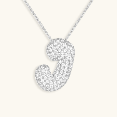 Bubble Initial Crystal Necklace, A–Z, 18 in