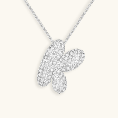 Bubble Initial Crystal Necklace, A–Z, 18 in