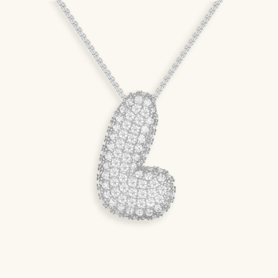 Bubble Initial Crystal Necklace, A–Z, 18 in