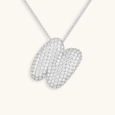 Bubble Initial Crystal Necklace, A–Z, 18 in