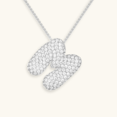 Bubble Initial Crystal Necklace, A–Z, 18 in