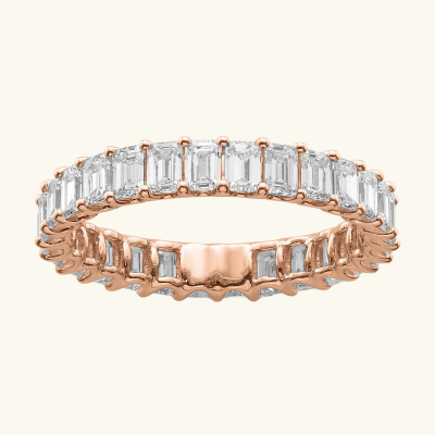 Emerald-Cut Crystal Band Ring — Athena