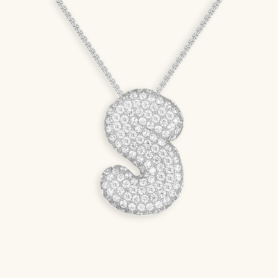 Bubble Initial Crystal Necklace, A–Z, 18 in
