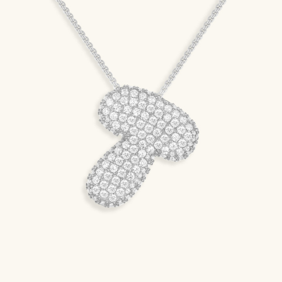 Bubble Initial Crystal Necklace, A–Z, 18 in