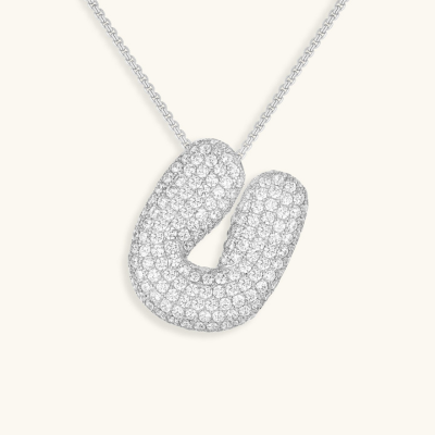 Bubble Initial Crystal Necklace, A–Z, 18 in