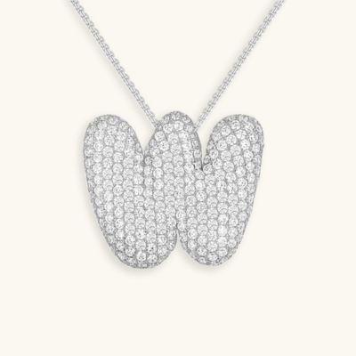 Bubble Initial Crystal Necklace, A–Z, 18 in