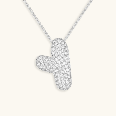 Bubble Initial Crystal Necklace, A–Z, 18 in